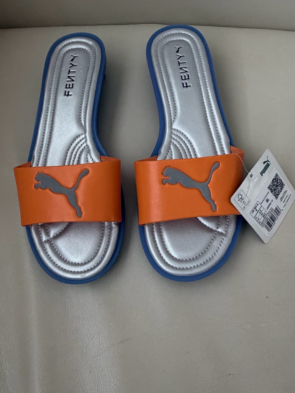 PUMA Fenty X  Chic Slide  Womens Orange Casual Sandals 40598001 Size 9